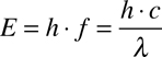 E = hf=hc/lambda